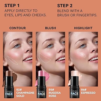3Pcs Cream Contour Stick Makeup Kit